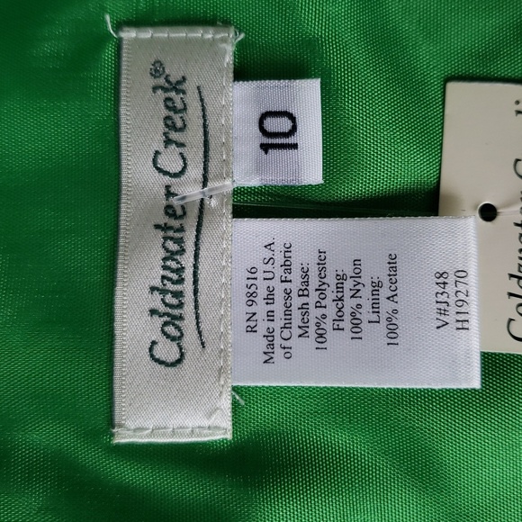 Coldwater Creek NWT Holiday Dress 10 Emerald Green Black Tulle Diamond Christmas - Picture 13 of 15